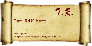 Tar Róbert névjegykártya